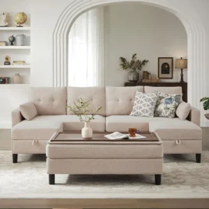 Sectional Sofa with Ottoman