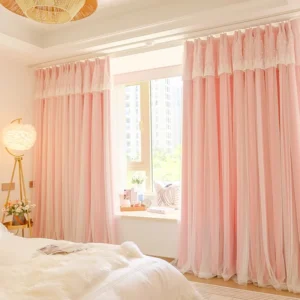French pink curtains